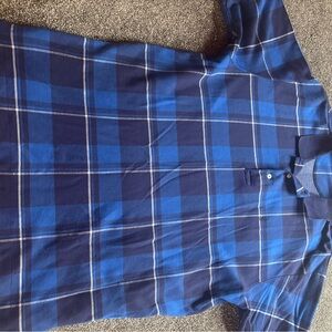 Men’s Sz XL Polo Ralph Lauren Vintage  Blue Plaid Shirt made in USA grandpa